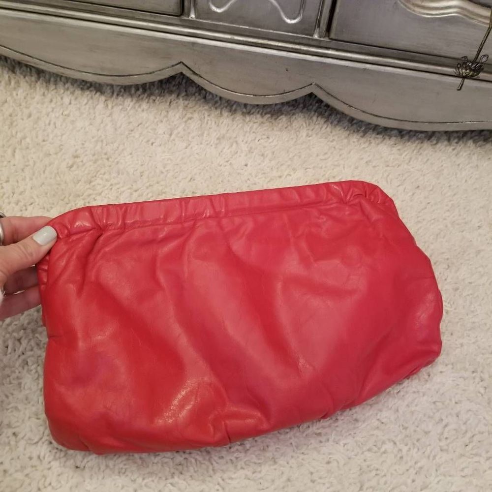 Anne Klein for Calderon Red Leather Purse Clutch - Picture 6 of 10